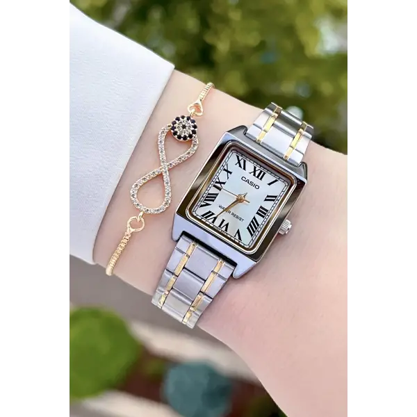 Casio CSISTE45 Gold Gümüş Renk Hediye Paketli Kadın Kol Saati