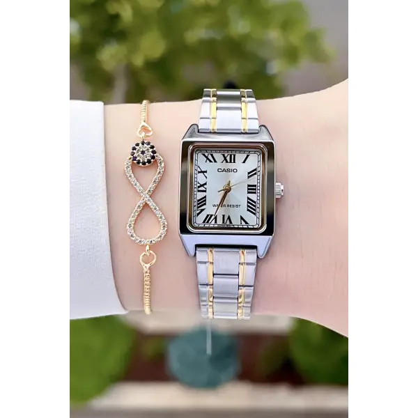 Casio CSISTE45 Gold Gümüş Renk Hediye Paketli Kadın Kol Saati