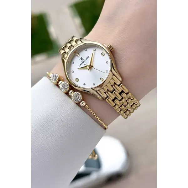 Gold Renk 30 mm Hediye Paketli Kadın Kol Saati