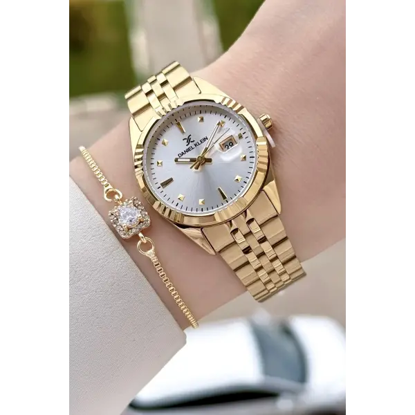Gold Renk 30 Mm Hediye Paketli Kadın Kol Saati
