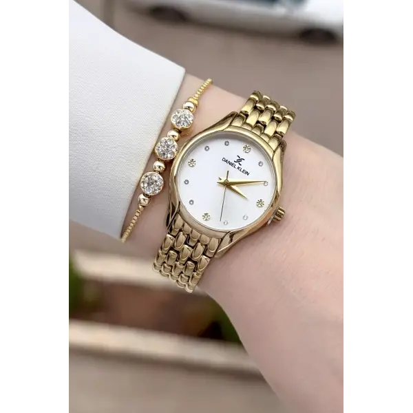 Gold Renk 30 mm Hediye Paketli Kadın Kol Saati