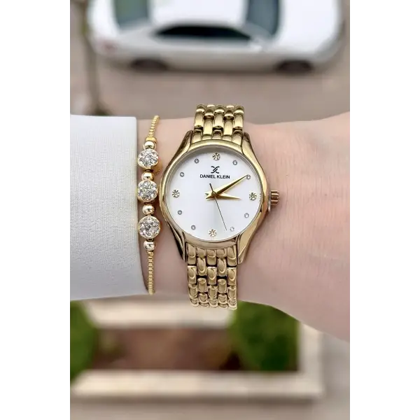Gold Renk 30 mm Hediye Paketli Kadın Kol Saati