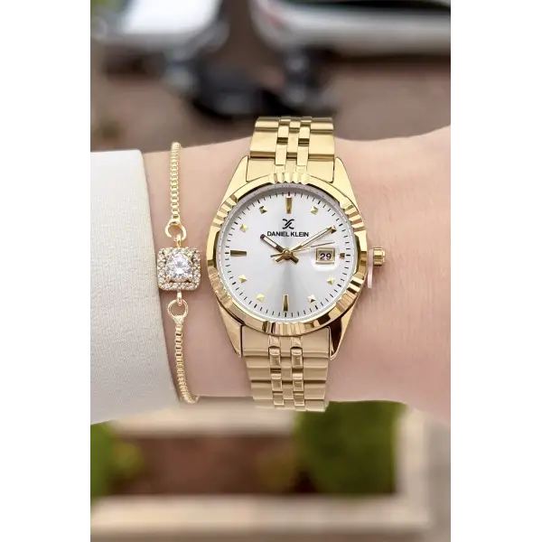Gold Renk 30 Mm Hediye Paketli Kadın Kol Saati