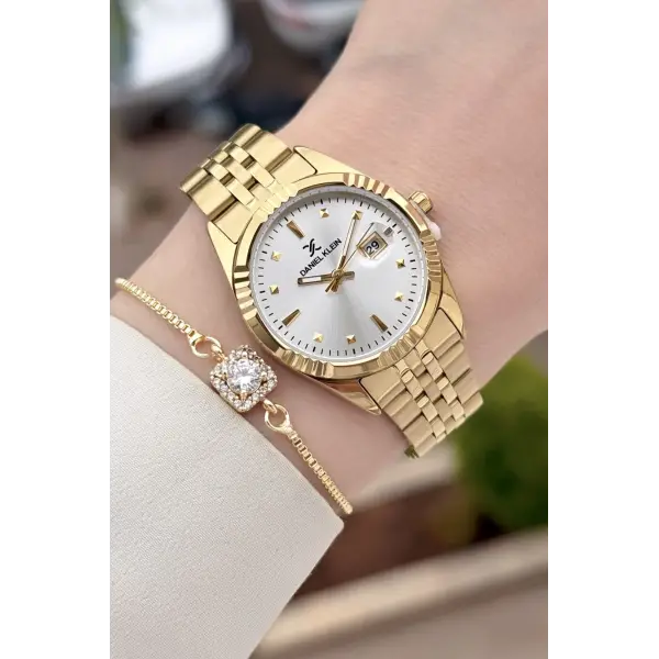 Gold Renk 30 Mm Hediye Paketli Kadın Kol Saati