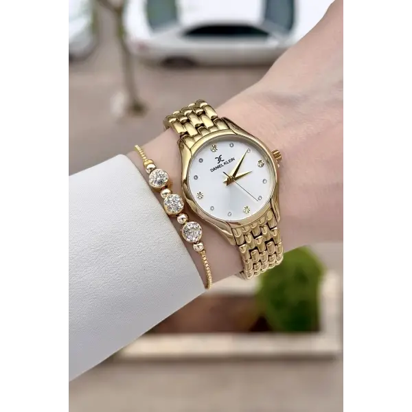 Gold Renk 30 mm Hediye Paketli Kadın Kol Saati
