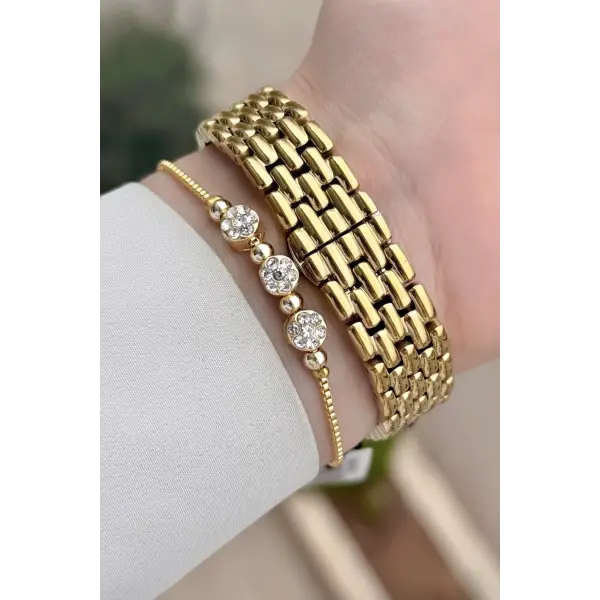 Gold Renk 30 mm Hediye Paketli Kadın Kol Saati