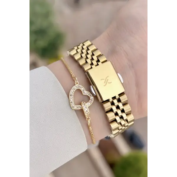 Gold Renk 32 Mm Hediye Paketli Kadın Kol Saati