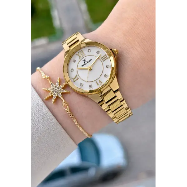 Gold Renk Hediye Paketli 30 Mm Kadın Kol Saati
