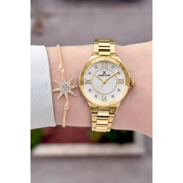 Gold Renk Hediye Paketli 30 Mm Kadın Kol Saati