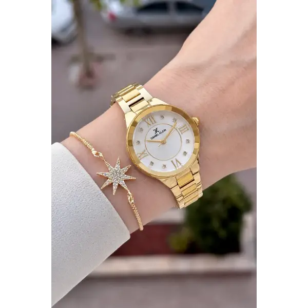 Gold Renk Hediye Paketli 30 Mm Kadın Kol Saati