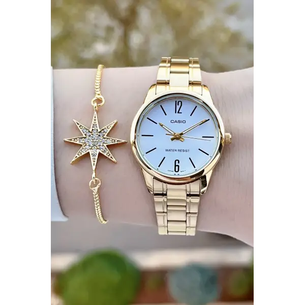 Casio CSISTE168 Gold Renk Hediye Paketli Kadın Kol Saati
