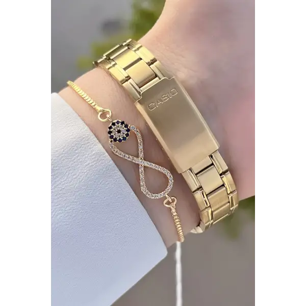 Casio CSISTE68 Gold Renk Hediye Paketli Kadın Kol Saati