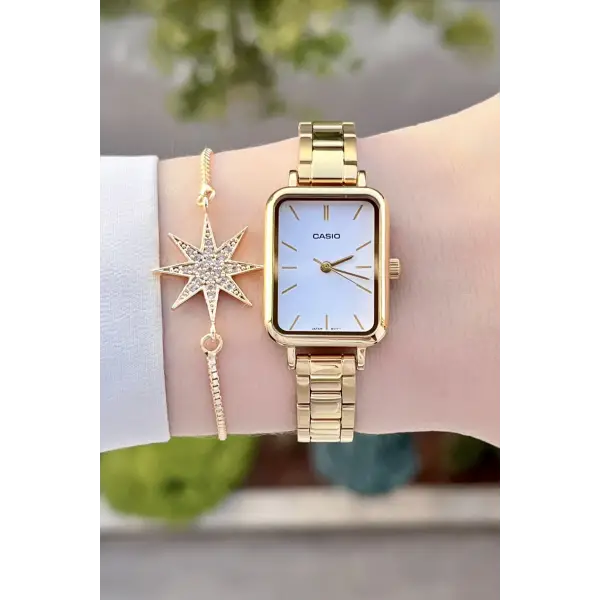 Casio Csıste77 Gold Renk Hediye Paketli Kadın Kol Saati