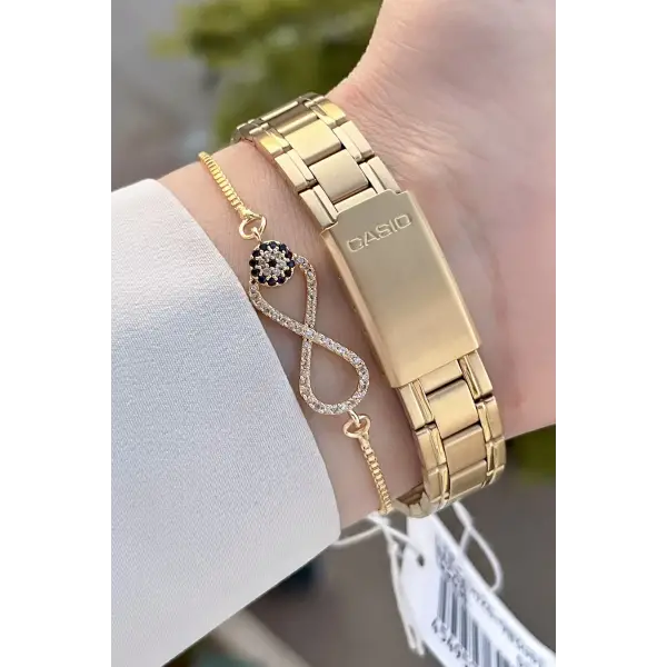 Casio CSISTE71 Gold Renk Hediye Paketli Kadın Kol Saati