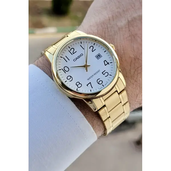 Casio Gold Renk Takvimli Hediye Paketli Erkek Kol Saati
