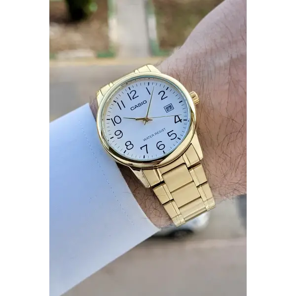 Casio Gold Renk Takvimli Hediye Paketli Erkek Kol Saati