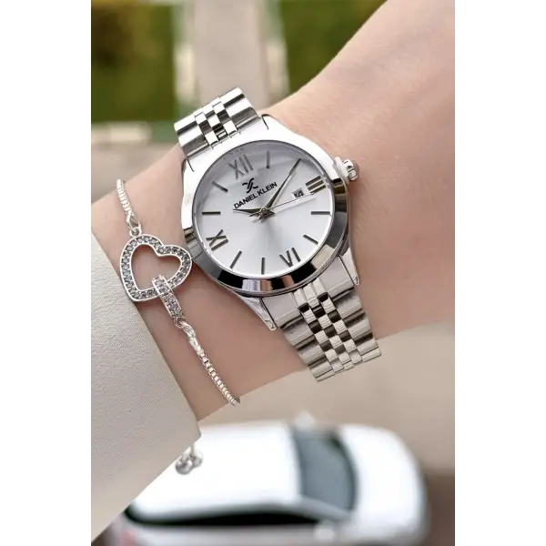 Gümüş Renk 32 Mm Hediye Paketli Kadın Kol Saati