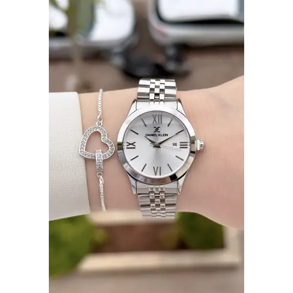 Gümüş Renk 32 Mm Hediye Paketli Kadın Kol Saati