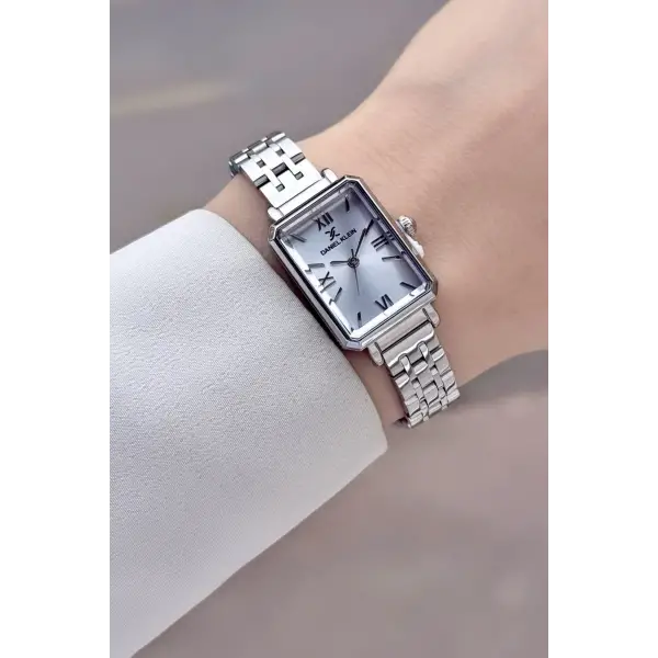 Gümüş Renk Dikdörtgen Kasa Kadın Kol Saati ve Bileklik
