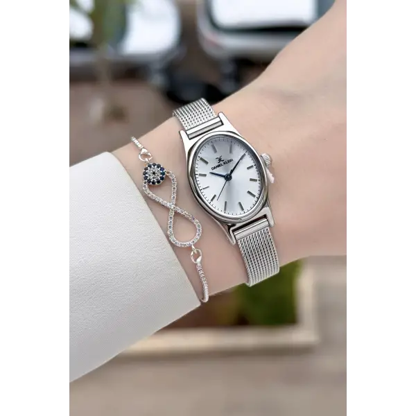Gümüş Renk Hediye Paketli 21 Mm Kadın Kol Saati
