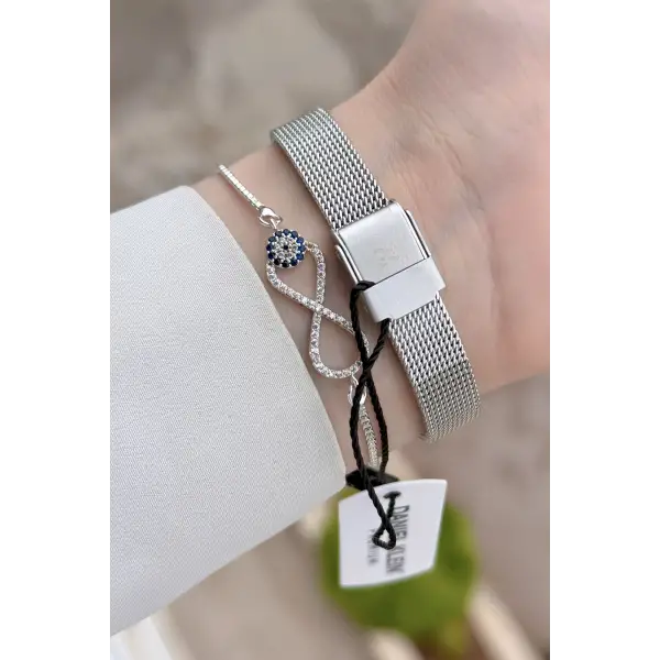 Gümüş Renk Hediye Paketli 21 Mm Kadın Kol Saati