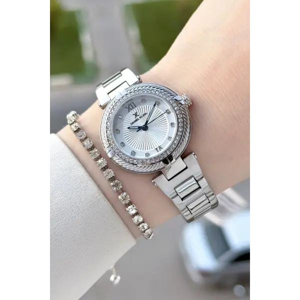 Gümüş Renk Hediye Paketli 32 Mm Kadın Kol Saati ve Bileklik