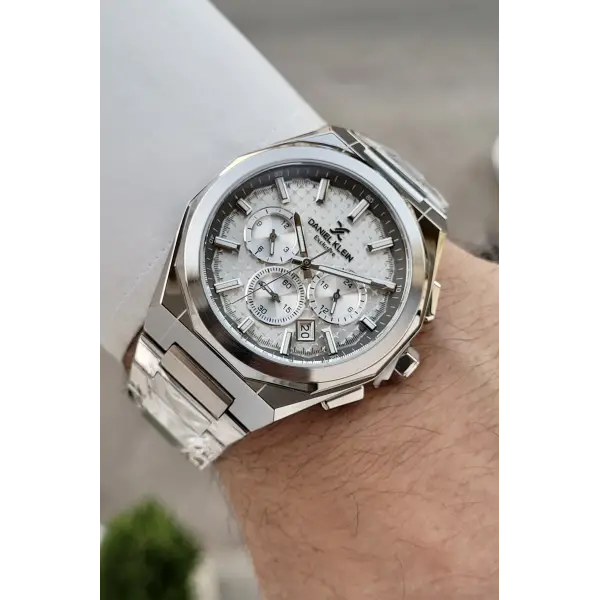 Gümüş Renk Hediye Paketli 44 Mm Erkek Kol Saati