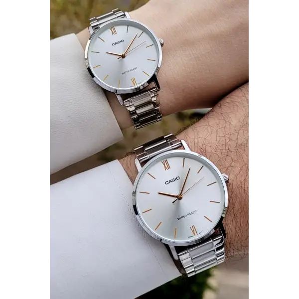 Casio CSISTE203 Gümüş Renk Hediye Paketli Sevgili Çift Kol Saati