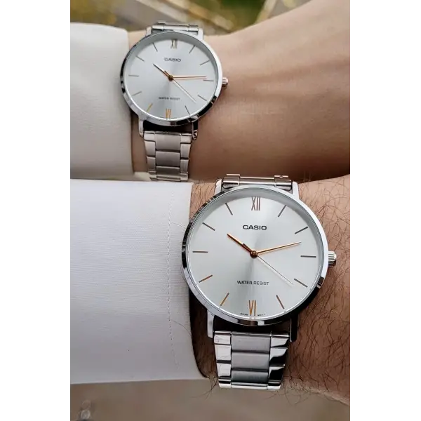 Casio CSISTE203 Gümüş Renk Hediye Paketli Sevgili Çift Kol Saati