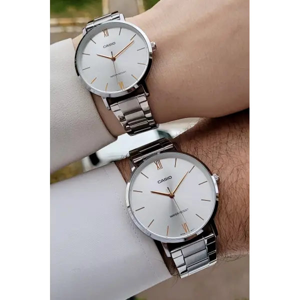 Casio CSISTE203 Gümüş Renk Hediye Paketli Sevgili Çift Kol Saati