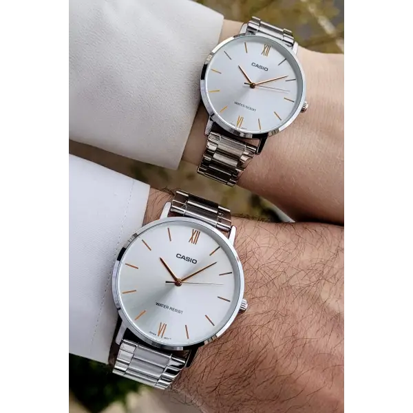 Casio CSISTE203 Gümüş Renk Hediye Paketli Sevgili Çift Kol Saati
