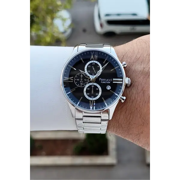 Gümüş Renk İç Göstergeleri Aktif Erkek Kol Saati