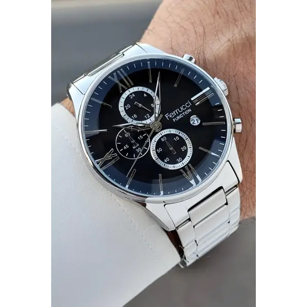 Gümüş Renk İç Göstergeleri Aktif Erkek Kol Saati