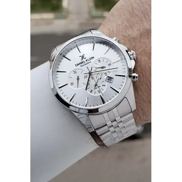 Gümüş Renk İç Göstergeleri Aktif Fonksiyonlu Hediye Paketli Erkek Kol Saati