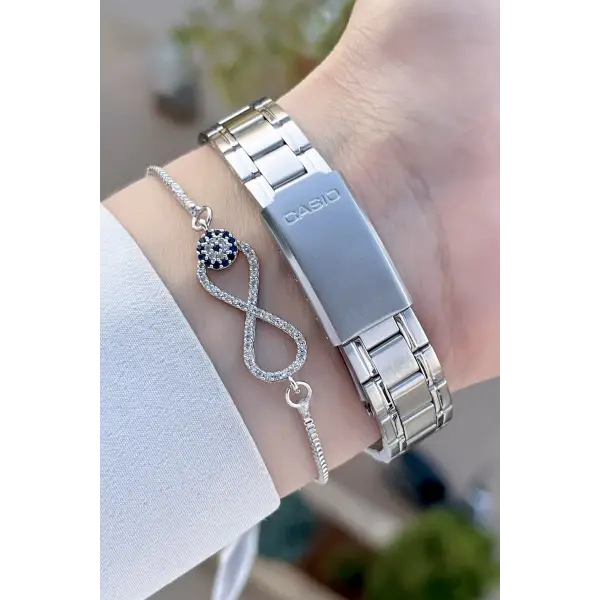 Casio CSISTE111 Gümüş Renk Takvimli Hediye Paketli Kadın Kol Saati