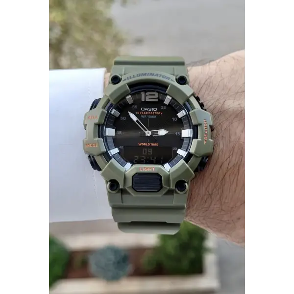 Casio CSISTE165 Haki Renk Analog Dijital Hediye Paketli Erkek Kol Saati