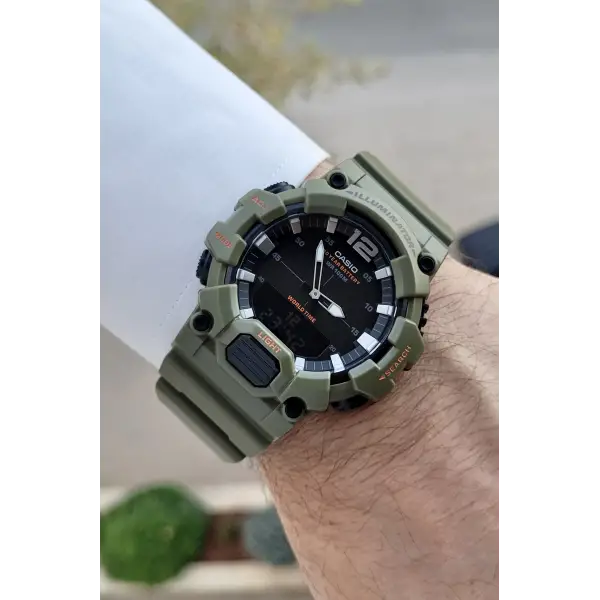 Casio CSISTE165 Haki Renk Analog Dijital Hediye Paketli Erkek Kol Saati