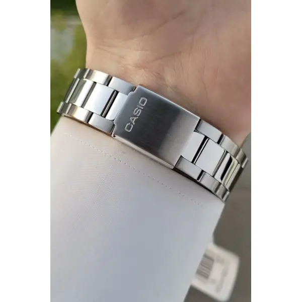 Casio CSISTE48 Kadranı Beyaz Kordonu Gümüş Renk Hediye Paketli Erkek Kol Saati