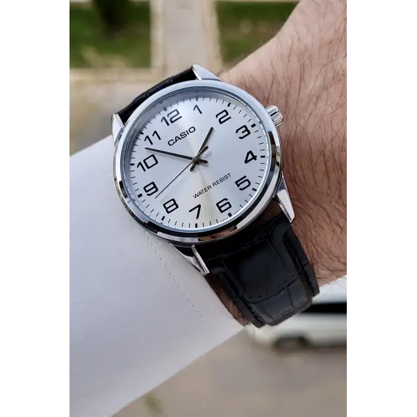 Casio CSISTE178 Kadranı Gümüş Kordonu Siyah Renk Hediye Paketli Erkek Kol Saati