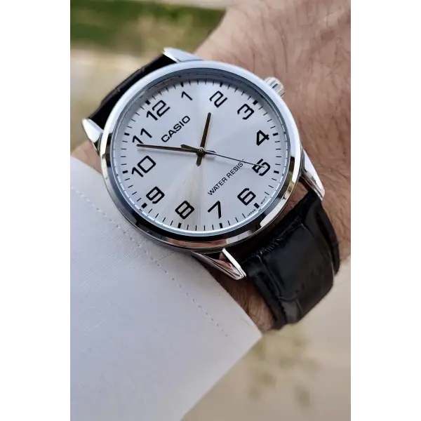 Casio CSISTE178 Kadranı Gümüş Kordonu Siyah Renk Hediye Paketli Erkek Kol Saati