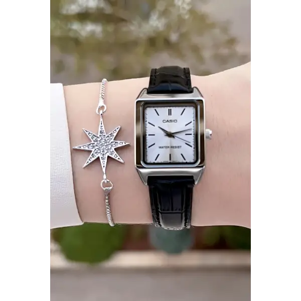 Casio CSISTE137 Kadranı Gümüş Kordonu Siyah Renk Kadın Kol Saati