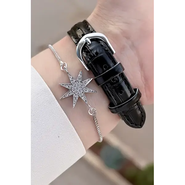 Casio CSISTE137 Kadranı Gümüş Kordonu Siyah Renk Kadın Kol Saati