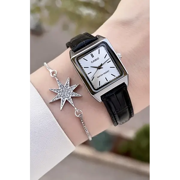 Casio CSISTE137 Kadranı Gümüş Kordonu Siyah Renk Kadın Kol Saati