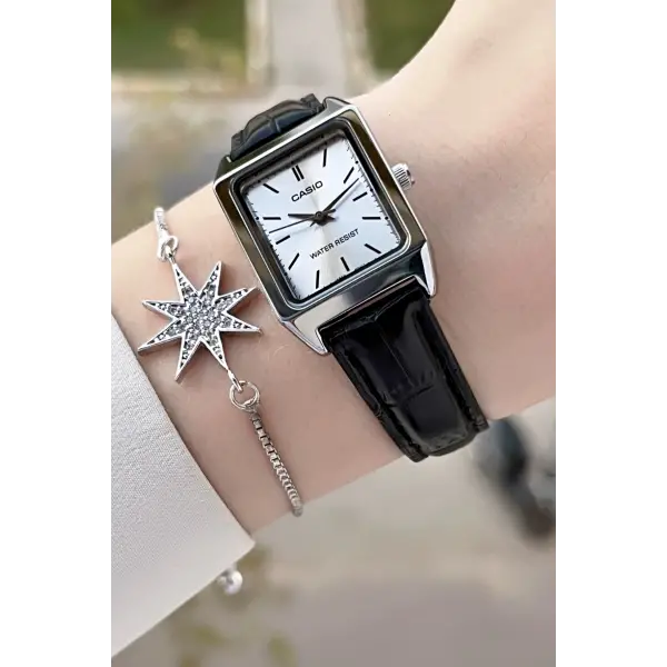 Casio CSISTE137 Kadranı Gümüş Kordonu Siyah Renk Kadın Kol Saati