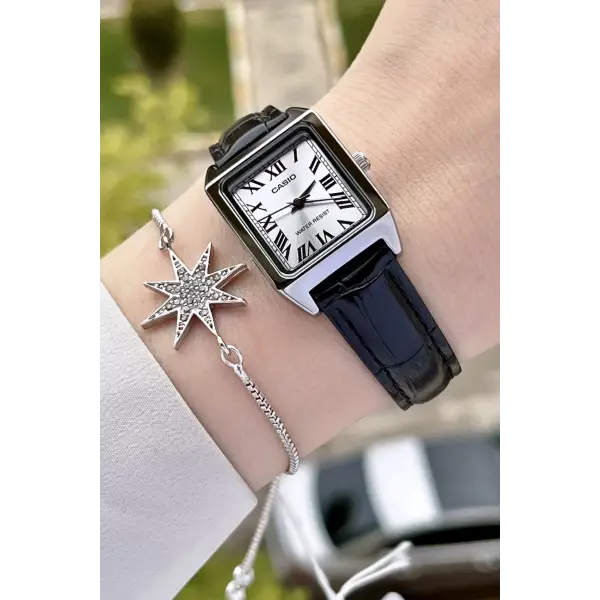 Casio CSISTE41 Kadranı Gümüş Kordonu Siyah Renk Hediye Paketli Kadın Kol Saati