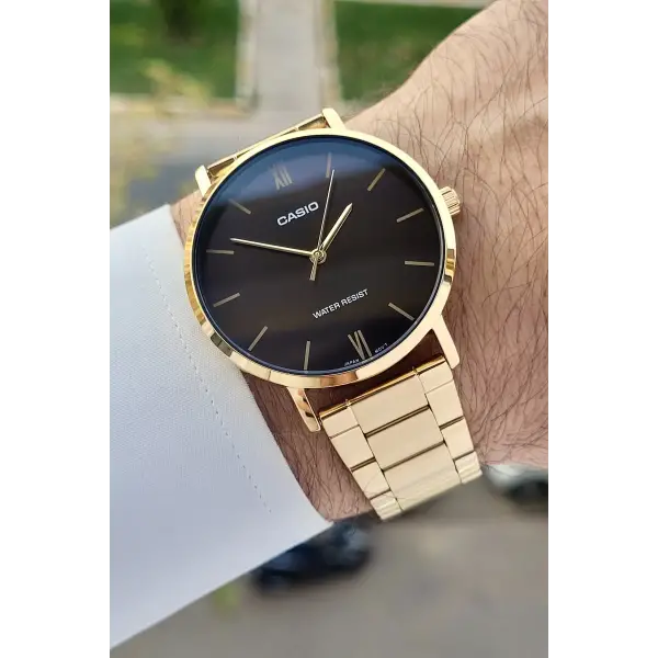 Casio CSISTE131 Kadranı Kahverengi Kordonu Gold Renk Erkek Kol Saati