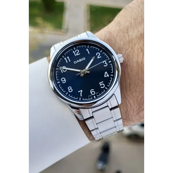 Casio CSISTE133 Kadranı Lacivert Kordonu Gümüş Renk Erkek Kol Saati