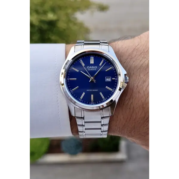 Casio Csıste78 Kadranı Lacivert Kordonu Gümüş Renk Hediye Paketli Erkek Kol Saati