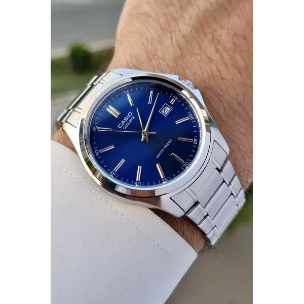 Casio Csıste78 Kadranı Lacivert Kordonu Gümüş Renk Hediye Paketli Erkek Kol Saati