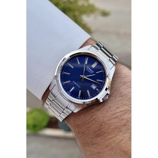Casio Csıste78 Kadranı Lacivert Kordonu Gümüş Renk Hediye Paketli Erkek Kol Saati
